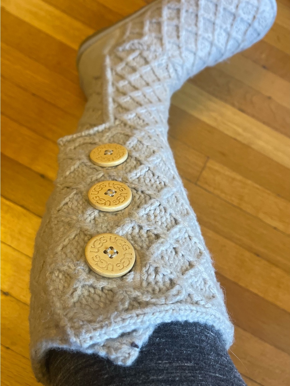 UGG Lattice Cardy Knit Boots 3066 Gray/Taupe Women’s Size - Picture 10 of 10